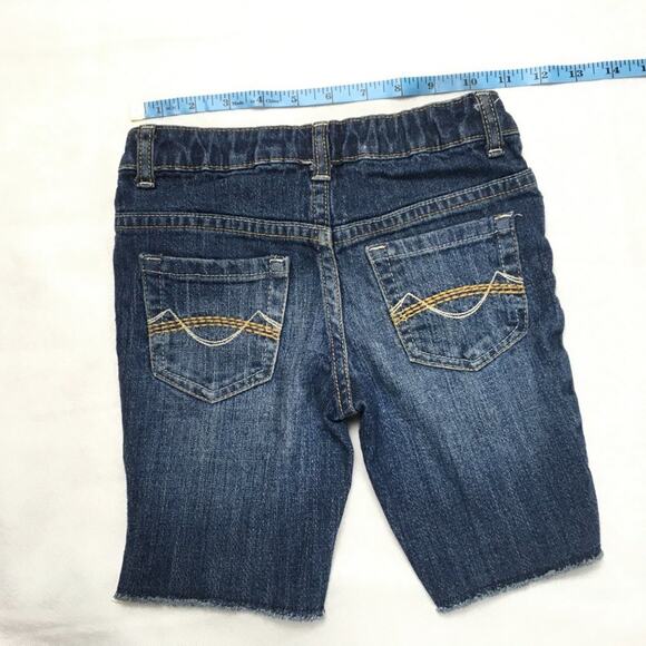 Mossimo Bermuda Short Raw Hem Denim Girls sz 4/5 Casual Bottoms Dark Wash Modest - Picture 7 of 9